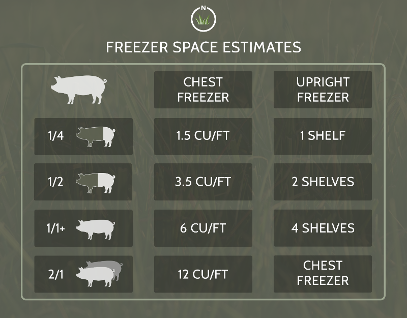 Corn-free & Soy-free Pastured Bulk Pork Freezer Estimate